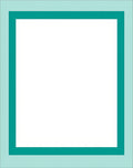 Teal And Aqua Geometric Border Rug