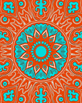 Bold Mandala Floral Design Rug