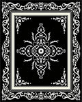 Classic Floral Inlay Black and Ivory Rug