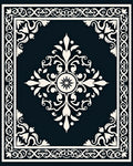 Ornate Cream Floral Centerpiece Rug