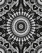 Ethereal Black White Mandala Design Rug