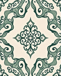 Ornate Teal Swirl Pattern Rug