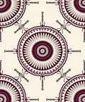 Vintage Floral Sunburst Mandala Rug