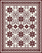 Classic Floral Motif Geometric Design Rug