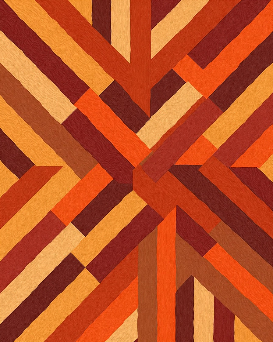 Warm Earth Tones Geometric Pattern Rug