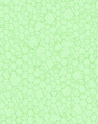 Green Outline Hexagon Patterned Rug