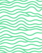 Cool Mint Wave Pattern Design Rug
