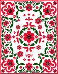 Red Floral Vine Pattern Rug