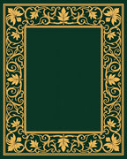 Ornate Golden Leaf Border Design Rug