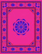 Vibrant Mandala Floral Pattern Bordered Rug