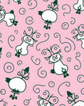 Whimsical Pink Creature Swirls Rug