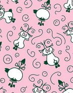 Whimsical Pink Creature Swirls Rug