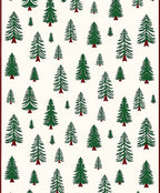 Green Pine Forest Scattered Trees Rug