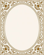 Ornate Gold Floral Scrollwork Rug