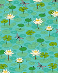 Water Lily Dragonfly Pond Pattern Rug