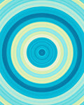 Concentric Circles Blue Yellow Rug