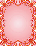 Vibrant Floral Swirls Pink Border Rug