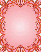 Vibrant Floral Swirls Pink Border Rug