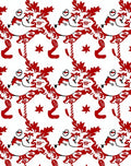 Bold Scarlet Leaf Scroll Decoration Rug