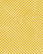 Golden Grid Abstract Pattern Rug