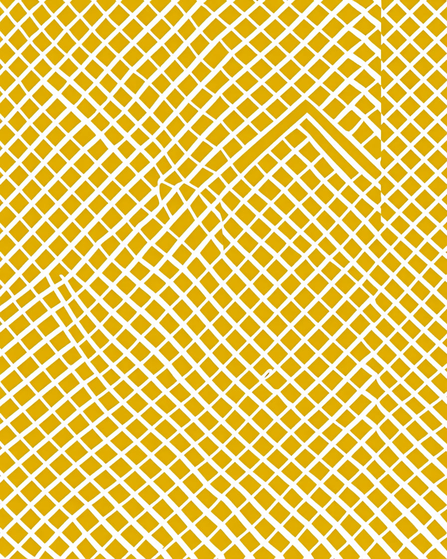 Golden Grid Abstract Pattern Rug