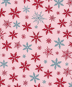 Red Blue Snowflake Pattern Design Rug