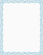 Light Blue Ornate Scroll Border Rug