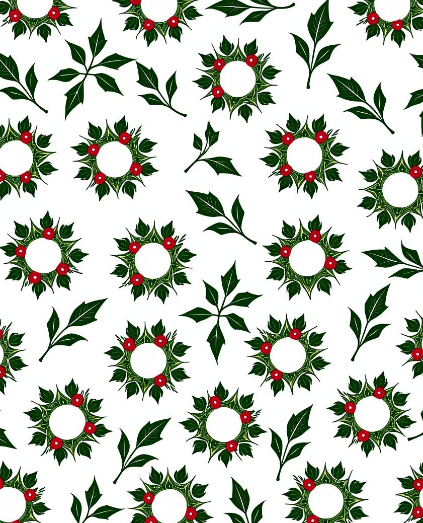 Festive Wreath Leaf Pattern Rug