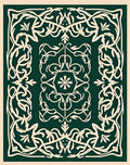 Elegant Cream Floral Border Design Rug
