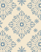 Intricate Blue Floral Mandala Pattern Rug