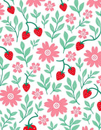 Sweet Strawberry Floral Garden Rug