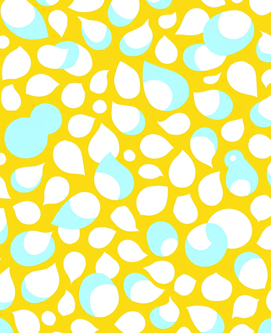 Bright Yellow Droplet Pattern Rug