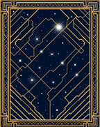 Art Deco Celestial Starburst Pattern Rug