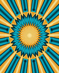 Radiant Sunburst Geometric Design Rug