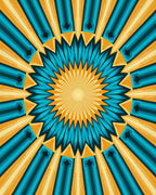 Radiant Sunburst Geometric Design Rug