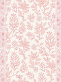 Floral Design With Pink Outline Rug
