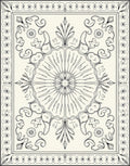Floral Mandala Outline Line Art Rug