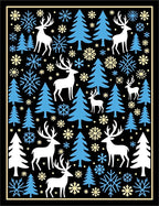 Winter Woodland Deer Snowflake Trees Rug