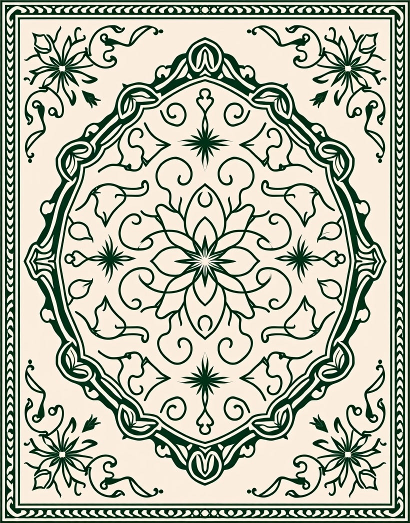 Ornate Floral medallion Pattern Rug