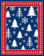 Winter Trees Snowflakes Pattern Rug