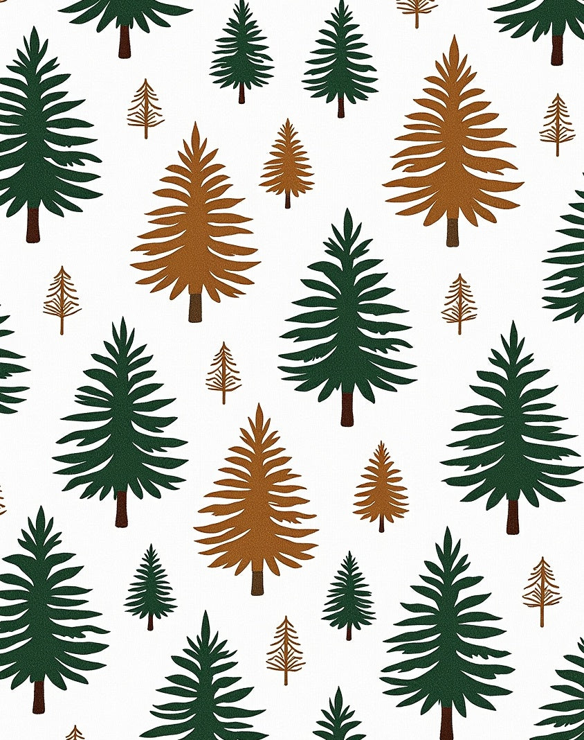Forest Trees Green Brown Scatter Rug