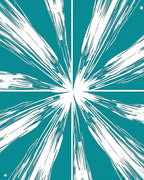 Radiant Starburst Teal White Aura Rug