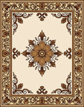 Vintage Baroque Floral Centerpiece Rug
