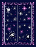 Midnight Blue Pink Starburst Panels Rug