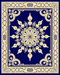 Intricate Floral Medallion Border Design Rug