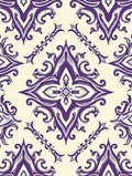 Ornate Purple Flourish Pattern Rug