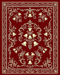 Elegant Red Floral Scrollwork Pattern Rug