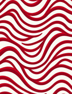 Red Wave Abstract Pattern Rug