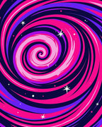 Vibrant Pink Purple Galaxy Swirl Rug