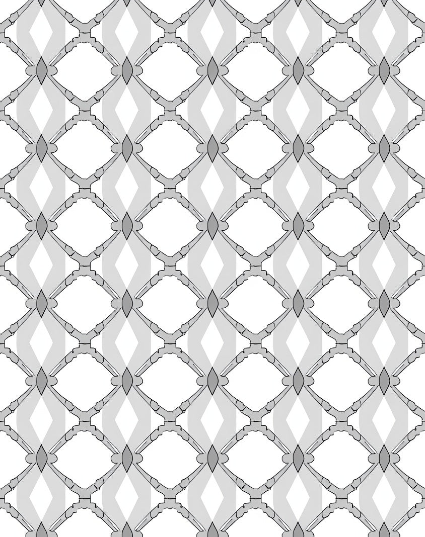 Ornate Diamond Chain Link Pattern Rug
